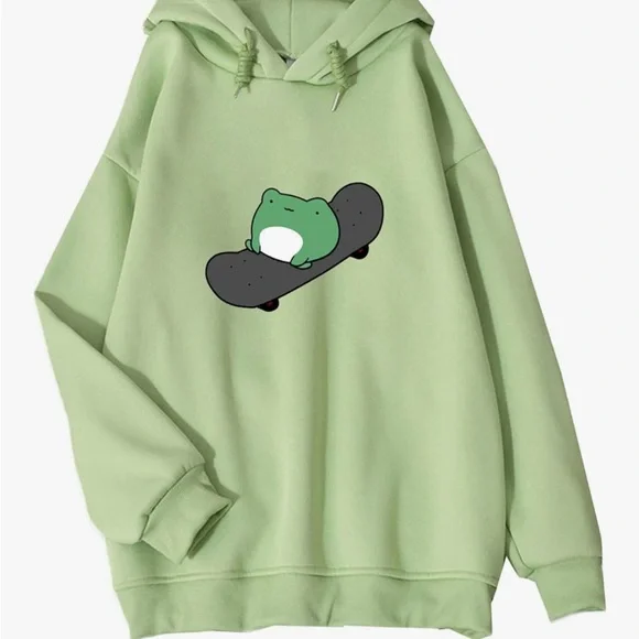 Green Frog Skateboard Hoodie - Picture 1 of 6